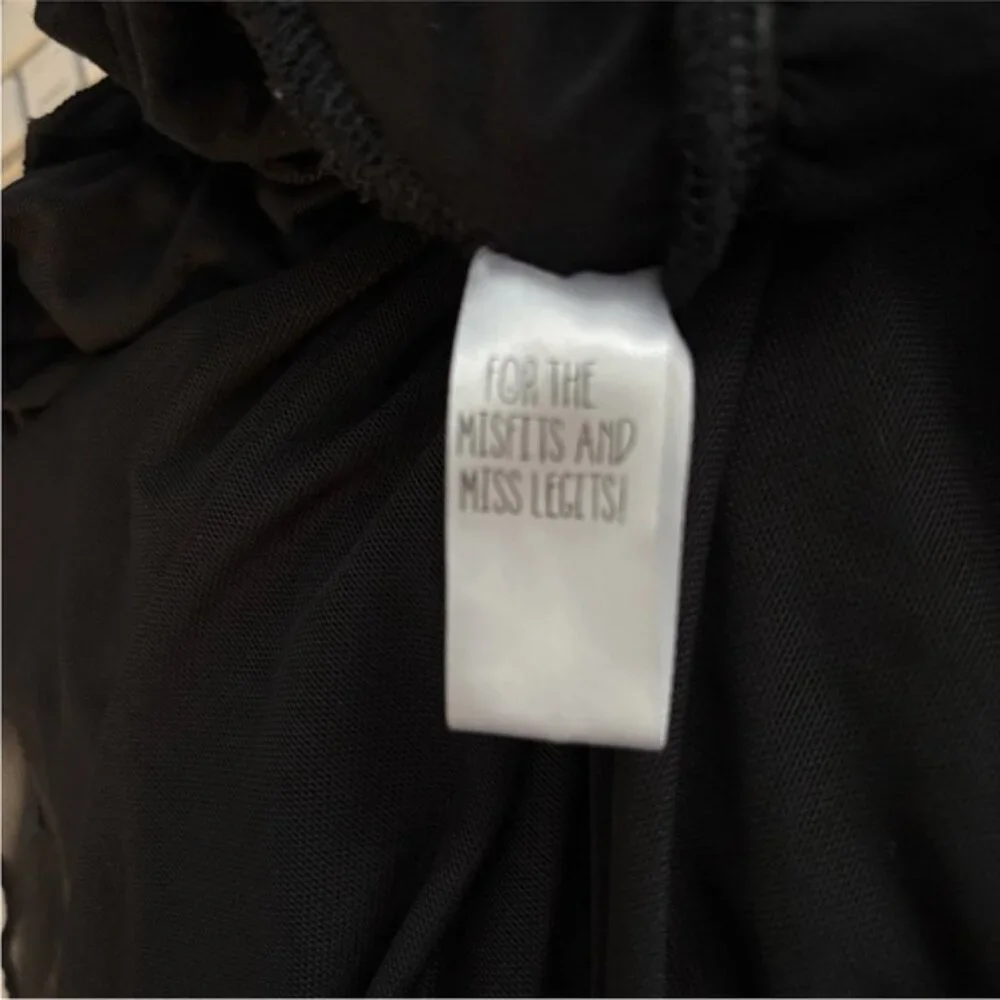 Current Mood Smocked Mesh Mini Dress Black Size Medium Grunge Goth Fairy Witchy - Picture 8 of 8